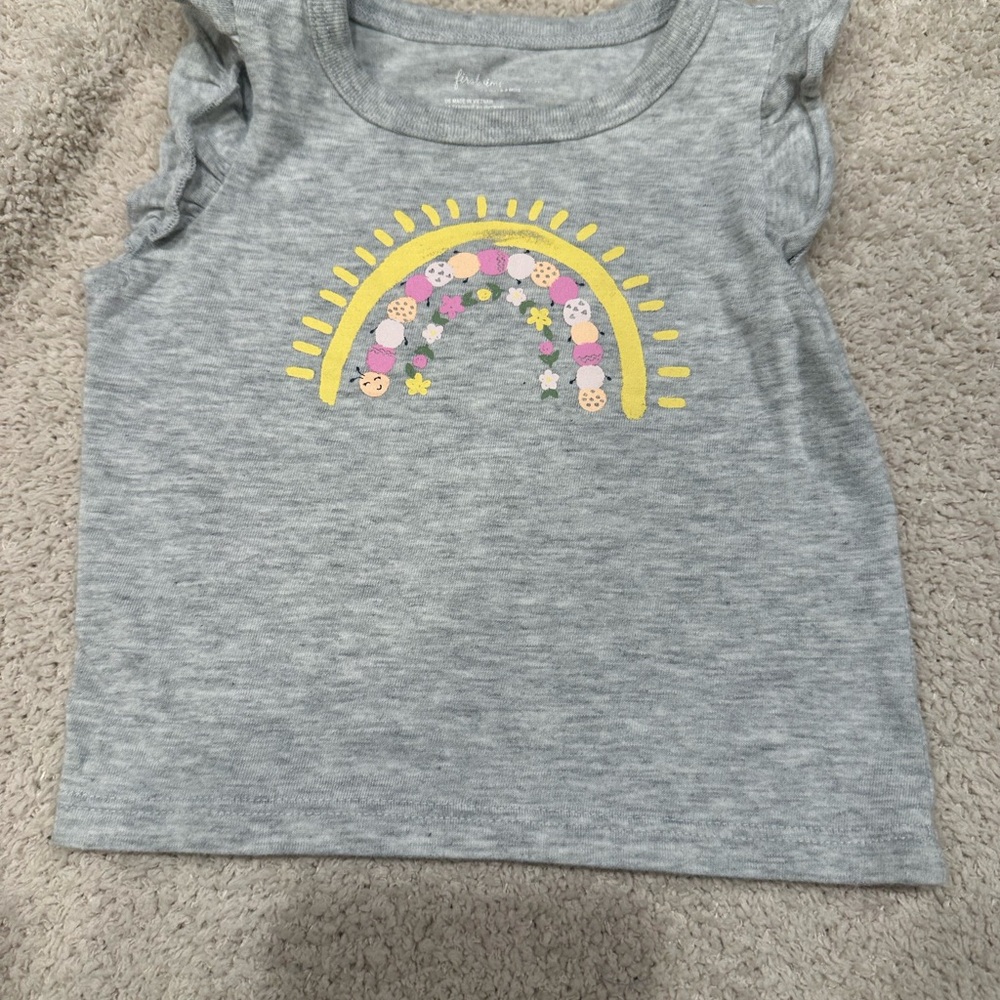 First Impressions Gray and Yellow Short Sleeve Tee